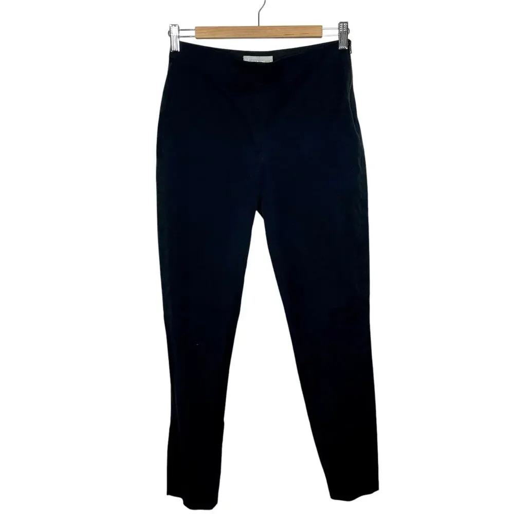 Everlane High Rise Cotton Pants Black Womens 4 Side Zipper Tapered Minimalist